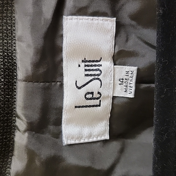 Le Suit blazer size 14 black and light brown mixed color - Picture 3 of 5